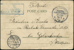 DEUTSCHES REICH /  CHINA 1900 (9.9.) 1K-BPA: KAIS. DEUTSCHE/MARINE-/SCHIFFSPOST/No.50/** = Dampfer "Rhein" + Bl. Ra.3: S - Marittimi