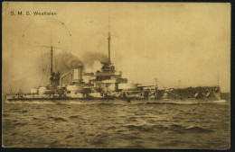 DEUTSCHES REICH 1916 (18.4.) 1K-BPA: KAIS. DEUTSCHE/MARINE-/SCHIFFSPOST/No.15 = Linienschiff, I. Geschwader Hochsee-Stre - Schiffahrt