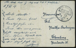 DEUTSCHES REICH 1917 (9.12.) 1K-BPA: KAIS. DEUTSCHE/MARINE-/SCHIFFSPOST/No.15 = S.M.S. "Westfalen", Linienschiff + Hs. A - Maritime