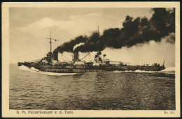 DEUTSCHES REICH 1917 (11.11.) Monochrome Foto-Ak.: S.M. Panzerkreuzer V.d.Tann (= MSP No.38), Schlachtkreuzer , MasStric - Maritime