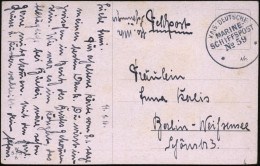 DEUTSCHES REICH 1916 (11.1.) 1K-BPA: KAIS. DEUTSCHE/MARINE-/SCHIFFSPOST/No.59/** Ohne Tag/Monat = S.M.S. "Kaiser", Linie - Marítimo