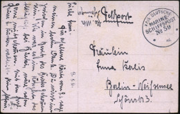 DEUTSCHES REICH 1916 (11.1.) 1K-BPA: KAIS. DEUTSCHE/MARINE-/SCHIFFSPOST/No.59/** Ohne Tag/Monat = S.M.S. "Kaiser", Linie - Maritime