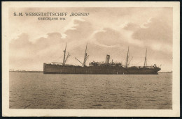 DEUTSCHES REICH 1914/16 1K-BPA: KAIS. DEUTSCHE/MARINE-/SCHIFFSPOST/No. 176 = Werkstattschiff S.M.S. "Bosnia" , Kleiner F - Maritime