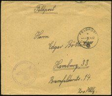 DEUTSCHES REICH /  ITALIEN 1943 (8.4.) 1K: FELDPOST/b/--- + Viol. 1K-HdN: Feldpostnr. 00657 (etw. Hell) + Rs. Hs. Abs. = - Maritime