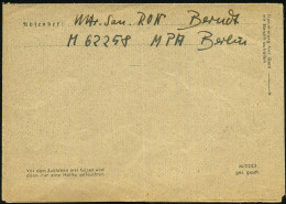 DEUTSCHES REICH 1944 (9.10.) Stummer 2K-Steg = Tarnstempel + Viol. 1K-HdN: Feldpostnr. M 62 258 = Ausbildungs-Verband De - Schiffahrt