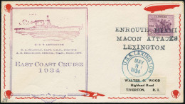 U.S.A. 1934 (8.5.) 3L: ENROUTE MIAMI/MACON ATTACKS/LEXINGTON + Bl. 2K-BPA: U.S.S. LEXINGTON (= Flugzeugträger) Manöver M - Maritime