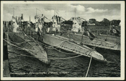 Swinemünde 1940 (10.4.) Stumme 1K-Brücke = Tarnstempel Swinemünde + Roter 1K-HdN: Kdo. 3. Ers. Marineartillerieabtlg. +  - Sous-marins