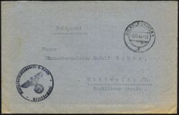 WILHELMSHAVEN 1/ E 1944 (5.11.) 2K-Steg + Viol. 1K-HdN: Marinebesoldungsstelle  U - B O O T E + Rs. Maschinengeschr. Abs - Sous-marins