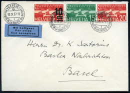 SCHWEIZ 1937 (18.9.) SSt: GENEVE/ASSEMBLEE DE LA SOCIETE DES NATIONS (= 18. Session) 3x Klar Auf Satzreiner Frankatur "I - ONU