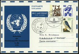 4 DÜSSELDORF FLUGHAFEN/ LH 078/ Lufthansa-Erstflug../ Düsseldorf-Dublin 1974 (6.4.) SSt Auf LPP 10 + 60 Pf. Unfall: Aufn - ONU