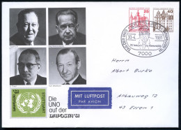 7000 STUTTGART 1/ TAG DER UNO/ 20.Todesjahr Dag Hammarsköld 1981 (30.4.) SSt = Dag Hammarsköld, Friedens-Nobelpreis 1961 - ONU