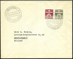 DÄNEMARK 1953 (30.8.) SSt: KÖBENHAVN K/CONGRESS FOR WORLD GOVERNEMENT 2x Klar Gest. Ausl.-Bf. + TRANSORMA-Eingangscodier - ONU