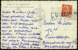 FRANKREICH 1952 (6.10.) MWSt: PARIS XVII/..L'UNESCO/SERT LA PAIX (Text Rechts) Klar Auf Ausl.-Ak. - UN ORGANISATION FÜR  - UNESCO