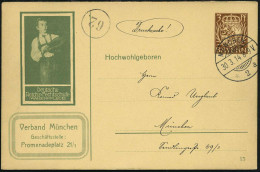 München 1914 (30.3.) PP 3 Pf. Hupp-Wappen Braun: Deutsche Reichs-Fechtschule (WAISENPFLEGE) = Bettelndes Kind Mit Hut, B - UNICEF