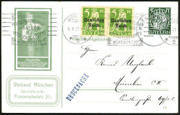 MÜNCHEN/ *2*/ SPENDET Für Die/ DEUTSCHE KINDERHILFE/ In BAYERN.. 1921 (5.6.) Seltener Band-MWSt Auf Passender PP 5 Pf. H - UNICEF