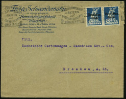 MÜNCHEN/ *2*/ SPENDET Für Die/ DEUTSCHE KINDERHILFE/ In BAYERN/ Auf/ POSTSCHECKKONTO.. 1921 (8.6.) Seltener Band-MWSt (t - UNICEF