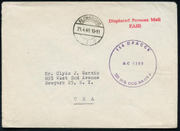 FLENSBURG/ 1/ O 1949 (21.4.) 1K-Brücke + Roter 2L: Displaced Persons Mail / PAID + Viol. 1K-HdN: 114 DPACCS/AC 1203/22 H - UNO