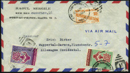 HAITI 1960 (Apr.) Weltflüchtlingsjahr 50 C. U. 1G., Motivreine Frankat + Zwangzuschlag 10 C. , Übersee-Flp.-Bf.  (Mi.600 - UNO