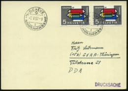 SCHWEIZ 1957 (8.5.) SSt.: GENEVE/10e Assemblée Mondiale De La Santé (10. Vollversammlung) 2x Klar Auf Ausl.-Kt.  (Pen.S  - OMS