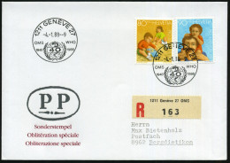 SCHWEIZ 1988 (4.1.) SSt: 1211 GENEVE 27/OMS WHO/1948 40 1988 (WHO-Logo) + Sonder-RZ: 1211 Genève 27  O M S, Inl.-R-Bf.   - WGO