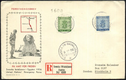 ÄGYPTEN /  SCHWEDEN 1956 (9.12.) 1K: SVENSKA FN-BATALJONEN/EGYPTEN/* 3x (teils Etw.undeutl.) + Seltener Sonder-RZ: Svens - VN