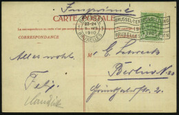 BELGIEN 1910 (8.7.) MWSt: BRUSSEL/1/BRUXELLES/..1910/..EXPOSITION (Flagge) Auf Color-Expo.-Sonder-Kt.: Pavillon Waffen-F - Other & Unclassified