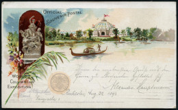 U.S.A. 1893 (24.8.) PP 1 C. Grant, Schw.: WORLD'S COLUMBIAN EXPOSITION = Glas-Palast, Gondel, Allegor. Figur Mit Kindern - Sonstige & Ohne Zuordnung