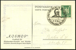 BERLIN W/ Berliner Briefmarken-Ausstellung 1924 (7.11.) SSt = Brustbild Heinr. V. Stepham Auf Motiv-ähnl. Color-Sonder-K - UPU (Wereldpostunie)