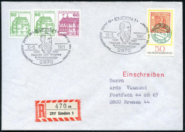 2970 EMDEN 1/ ..Heinrich V.Stephan/ Briefmarkenausstellung.. 1981 (10.5.) SSt = Brustbild H. V. Stephan , 2x + RZ: 297 E - UPU (Union Postale Universelle)