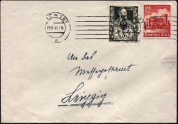 Wien 101 1941 (5.3.) Band-Ma.St Auf Schwarzgrüner Vignette "Heinrich V. Stephan" = Tag Der Briefmarke Mit Frankatur Saub - UPU (Union Postale Universelle)