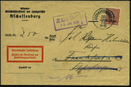 DEUTSCHES REICH 1928 (28.1.) Bayer. 1K: ASCHAFFENBURG 1 Auf Dienst 60 Pf. "H. V.Stephan", EF + Viol. Ra.2: Zurück + Rs.  - UPU (Universal Postal Union)