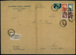 ARGENTINIEN 1939 (28.5.) Seltener SSt.: B. AIRES 1939/XI. CONGRESO POSTAL UNIVERSEL 5x, 1x Auf Blanco-RZ (nur Paginier-N - UPU (Union Postale Universelle)