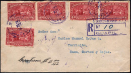 COSTA RICA 1926 (20.9.) 10 C. "1. Panamerikan. Postkongreß", Reine MeF: 5 Stück = Columbus Bei Königin Isabella! + Viol. - UPU (Universal Postal Union)