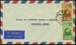 JORDANIEN 1955 (1.2.) 15 F. U. 25 F. "Gründung Arabische Post-Union", Satzreine Frankatur , Klar Gest. (AMMAN) Übersee-F - UPU (Union Postale Universelle)