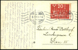 SCHWEDEN 1924 (16.7.) 20 Öre "VIII. UPU-Kongreß", Rot, EF , Sauber Gest. (Stockholm 1) Ausl.-Ak. N. Wien  (Mi.147 EF) -  - UPU (Wereldpostunie)