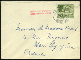 SCHWEIZ 1956 (20.12.) 1K: GENEVE/I/Office Temporaire + Roter 2L: GENEVE OFFICE TEMPORAIRE/ SALLE DU CONSEIL GENERAL = As - UPU (Universal Postal Union)