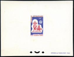 ZENTRALAFRIKANISCHE REPUBLIK 1965 50 Fr. "100 Jahre UIT": Doignon-Regler Für Hughes-Telegrafen, Ungez. Einzelabzug In Bl - UPU (Universal Postal Union)