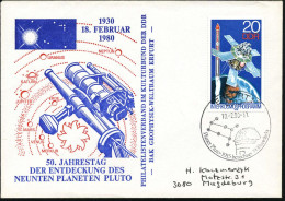 5010 ERFURT 1/ Planet Pluto 1915 Berechnet 1930 Entdeckt 1980 (18.2.) SSt = Sternbild, Observatorium Auf EF 20 Pf. Gauss - Autres & Non Classés