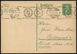 STUTTGART/ *PA Nr.1 B/ ..PLANETARIUM/ HINDENBURGBAU 1928 (12.7.) Band-MWSt = 2 Sterne , Klar Gest. Ausl.-Karte (Bo.31 Bd - Other & Unclassified