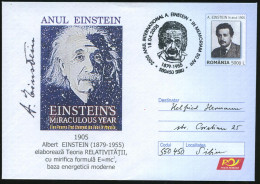 RUMÄNIEN 2005 (18.4.) SSt.: 550450 SIBIU/ ANUL INTERNAT. A. EINSTEIN.. (Kopfbild Alter Einstein) Auf Sonder-U 5000 L. Ei - Autres & Non Classés