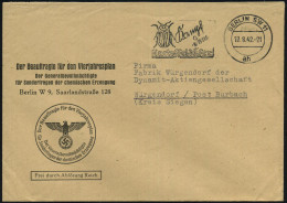 BERLIN SW 11 1942 (17.8.) MWSt.: BERLIN SW !!/ah/Kampf Dem Kartoffelkäfer! Auf Dienst-Bf.: Der Beauftragte Für Den Vierj - Other & Unclassified