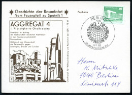 1080 BERLIN 8/ FÜR FRIEDLICHE NUTZUNG DES WELTRAUMS.. 1983 (3.11.) SSt (Globus) Auf Sonder-Kt.: AGGREGAT 4.. = V 2 Auf A - Otros & Sin Clasificación