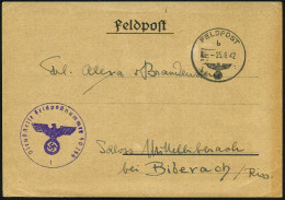 DEUTSCHES REICH 1942 (25.6.) 1K: FELDPOST/b/--- + Viol. 1K-HdN: ..Feldpostnr. 40 259 = Stab Raketen-Werfer-Regt. 70 , Kl - Sonstige & Ohne Zuordnung