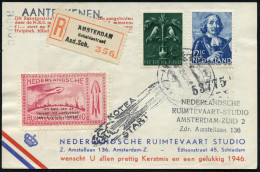 NIEDERLANDE 1946 (25.1.) De Bruijn-Raketenpost Amsterdam, 10 C. U. 12 1/2 C. Wilhelmina, 2K + RZ: AMSTERDAM/ Scheldestra - Other & Unclassified