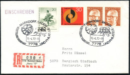 7778 MARKDORF,BADEN/ Ikarus/ '72/ APOLLO/ 16/ AUSST.RAUMFAHRT U.PHILATELIE 1972 (15.4.) SSt = 3 US-Astronauten "Apollo 1 - Etats-Unis