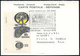 ÖSTERREICH /  CSSR 1970 (20.7.) SSt.: 1150 WIEN/ERSTER JAHRESTAG/ERSTER MENSCH AUF EM MOND:: (Mondlandung) Auf CSSR 60 H - Estados Unidos