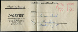 (22a) DÜSSELDORF 1/ Ab/ DEUTSCHE/ BUNDESPOST 1958 (6.5.) PFS 7 Pf. "Posthorn" Auf Zeitungs-Streifband: Der ARTIST, Fachb - Circo