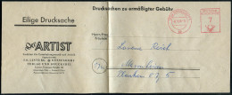 (22a) DÜSSELDORF 1/ Ab/ DEUTSCHE/ BUNDESPOST 1958 (6.5.) PFS 7 Pf. "Posthorn" Auf Zeitungs-Streifband: Der ARTIST, Fachb - Cirque