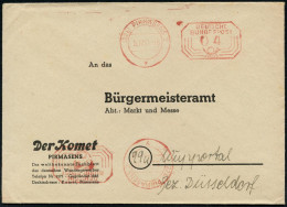 (22b) PIRMASENS 2/ Y/ DEUTSCHE/ BUNDESPOST 1953 (5.12.) PFS Achteck "Posthorn" 04 Pf. + 04 Pf., 2 Abdrucke Auf Firmen-Bf - Circo