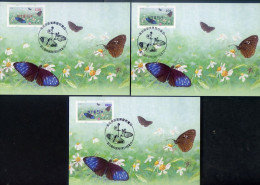 2023 Taiwan - ATM Frama-Maxi-Card- Purple Crow Butterfly (3 Pcs.) - Machine Labels [ATM]